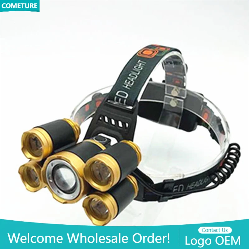 5LED T6 Head Lamp Zoom Flashli - Power Tools Zoom ulasan dan harga