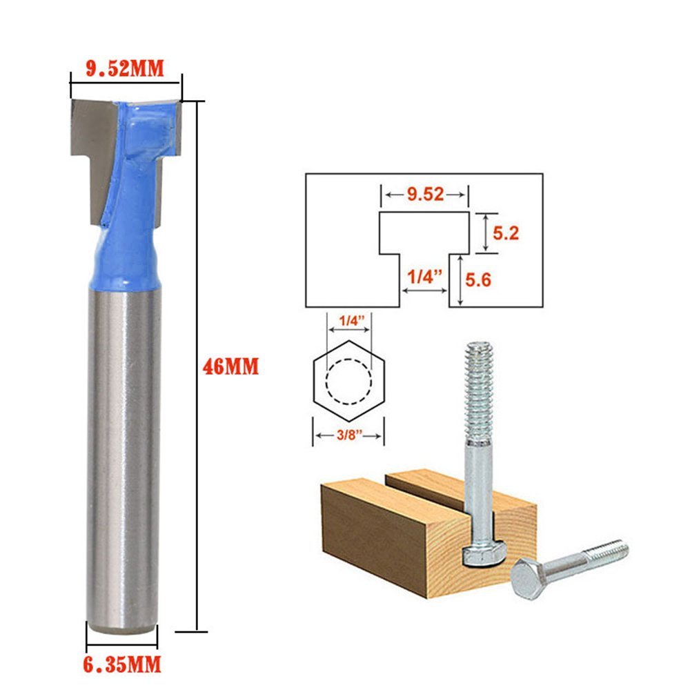 A11I 1/4 inch Shank T-Slot Cut - Power Tools For Woodworking ulasan dan harga