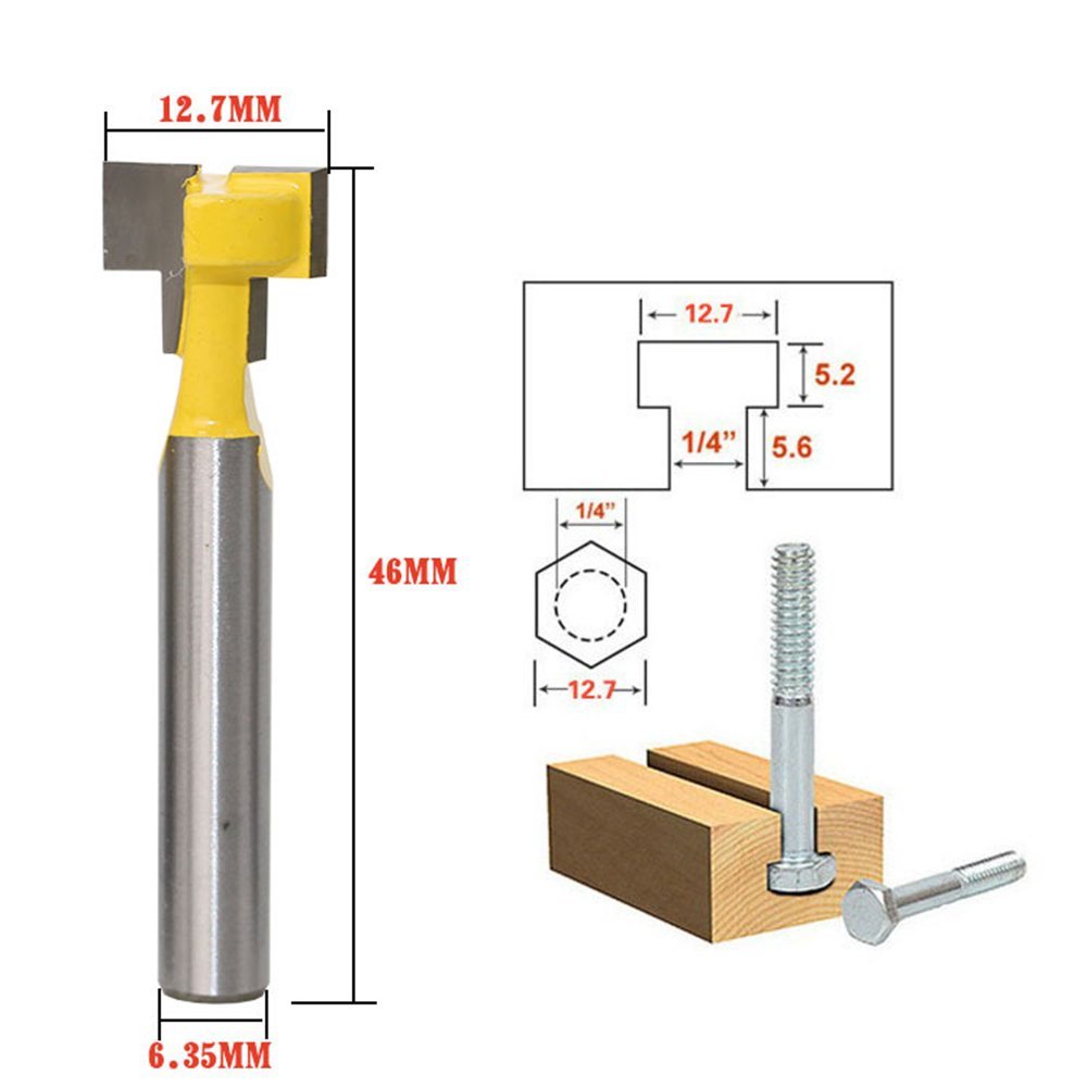 A11I 1/4 inch Shank T-Slot Cut - Power Tools For Woodworking ulasan dan harga