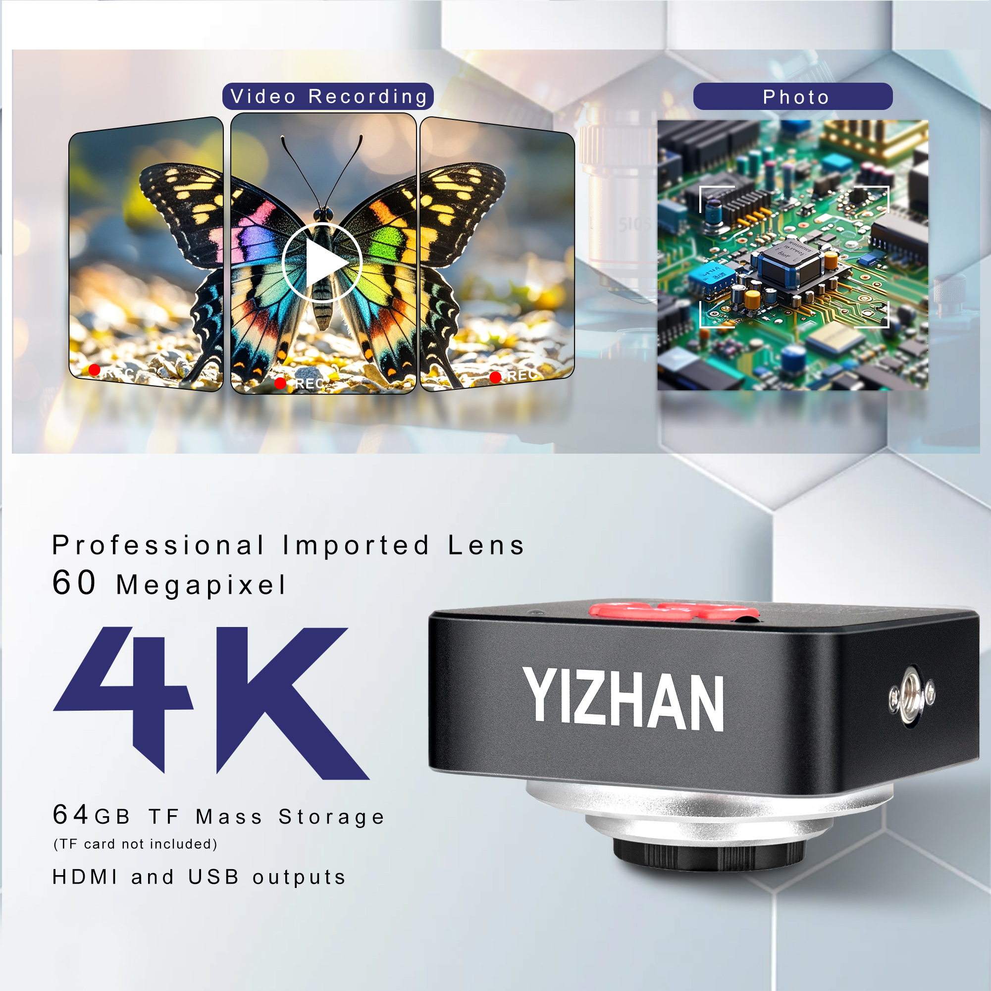 YIZHAN 4K HDMI Digital Microsc - Power Tools Zoom ulasan dan harga