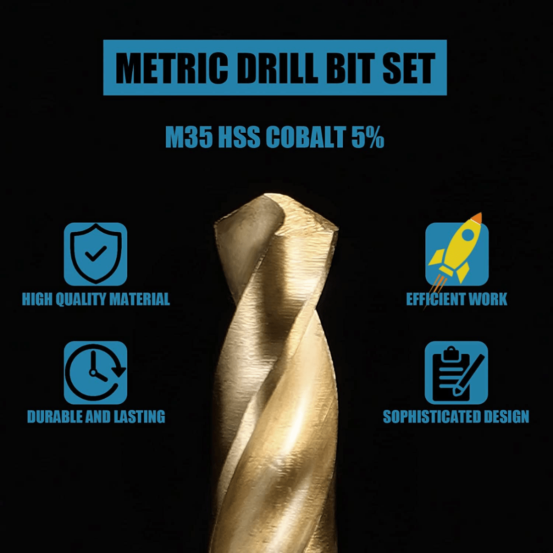 M35 5% Cobalt Metric Drill Bit - Power Tools Kobalt ulasan dan harga